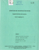 Advertising and consumer decision-making: Suggested activities and questions (lesson supplement II)