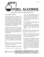 Fuel alcohol: Alcohol fuel production incentives