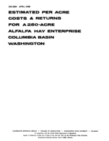 Estimated per acre costs and returns for a 250-acre hay enterprise, Columbia Basin, Washington