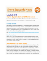 Shore Stewards News, Late Fall 2017
