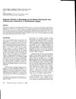 Seasonal Variation in Mycophagy by the Western Red-backed Vole, Clethrionomys californicus, in Southwestern Oregon.