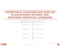Feedstock Analysis for Poplar Plantations within the Western Montana Corridor