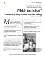 Which Test is Best? Customizing Dairy Manure Nutrient Testing