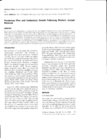 Ponderosa Pine and Understory Growth Following Western Juniper Removal