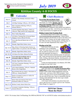 WSU Kittitas County Extension 4-H Focus, July 2019