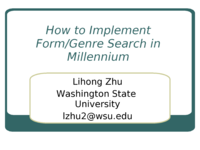 How to Implement Form/Genre Search in Millennium
