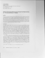 Effects of Decreased Effluents from Nuclear Fuel Reprocessing on 137Cs Concentrations in Wildlife