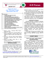 WSU Yakima County Extension 4-H Focus, January 2014