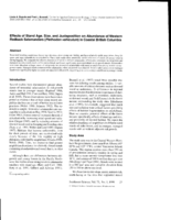 Effects of stand age, size, and juxtaposition on abundance of western redback salamanders (Plethodon vehiculum) in Coastal British Columbia