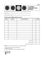 Clothing Construction Record