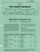 Optimal weight to market slaughter hogs