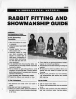 4-H supplemental material: Rabbit fitting and showmanship guide