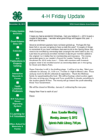 4-H Friday Update, December 30, 2011