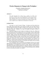 Worker Response to Change in the Workplace