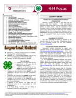 WSU Yakima County Extension 4-H Focus, February 2014