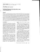 Hydrologic Response of the Pack River, Idaho, to the Sundance Fire