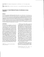 Fire history in coast redwood forests of the Mendocino Coast, California