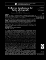 Collection development for digital photographs
