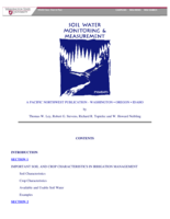 Soil Water Monitoring and Measurement