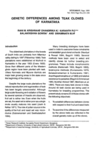 Genetic differences among teak clones of Karnataka
