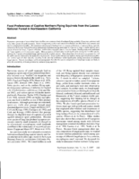 Food preferences of captive northern flying squirrels from the Lassen National Forest in northeastern California