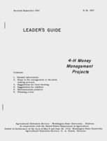 Leader's Guide: 4-H money management projects