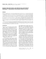 Seedfall, seed germination, and initial survival and growth of seedlings of Thuja plicata in southwestern British Columbia