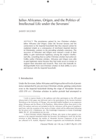 Julius Africanus, Origen, and the Politics of Intellectual Life under the Severans