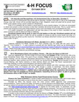 WSU Klickitat County Extension 4-H Focus, October 2014