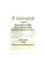 2008 Student Research and Library Excellence Award Program