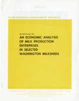 An economic analysis of milk production enterprises in selected Washington milksheds