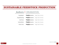 Sustainable Feedstock Production