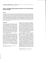 Carbon and nitrogen stable isotope assessment of the Lake Roosevelt aquatic food web
