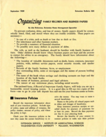 Organizing family records and business papers