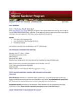 Master Gardener Program Newsletter, May 2015