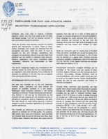 Fertilizers for play and athletic areas selection-purchasing-application