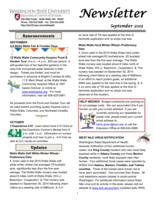 Walla Walla County Extension Newsletter, September 2015
