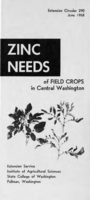 Zinc needs of field crops in central Washington
