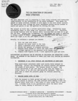 The calibration of orchard weed sprayers