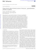 Charge transfer induced chemical reaction of tetracyano- p-quinodimethane adsorbed on graphene