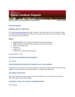 Master Gardener Program Newsletter, January 2015