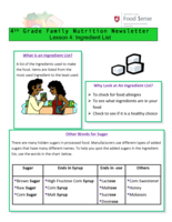 Family Nutrition: Lesson 4, Ingredient List