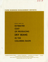 Farm business management reports: Estimated costs of producing dry beans in the Columbia Basin