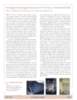 Managing Archaeological Resources for the Future: A Monumental Task