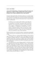 Letter to the Editor, Ancient DNA Methodology: Thoughts from Brian M. Kemp and David Glenn Smith on "Mitochondrial DNA of Protohistoric Remains of an Arikara Population from South Dakota"