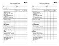 Dried Food Score Card
