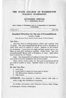 Standard direction for the use of formaldehyde