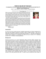 When is online not enough? A comparison of the print and online versions of 14 veterinary journal from 13 different vendors/publishers