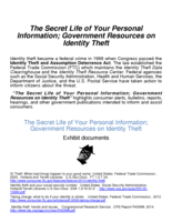 The Secret Life of Your Personal Information; Government Resources on Identity Theft