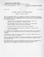 Challenge of change to agricultural extension (summary of committee reports)